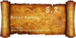 Boris Károly névjegykártya