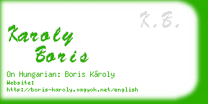 karoly boris business card